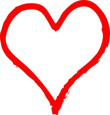 El çizimi Kalp ikonu aşk işareti tasarımı