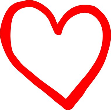 El çizimi Kalp ikonu aşk işareti tasarımı