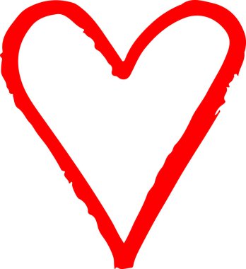 El çizimi Kalp ikonu aşk işareti tasarımı