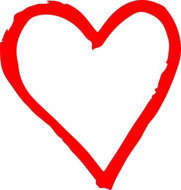 El çizimi Kalp ikonu aşk işareti tasarımı