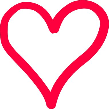 El çizimi Kalp ikonu aşk işareti tasarımı