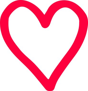 El çizimi Kalp ikonu aşk işareti tasarımı