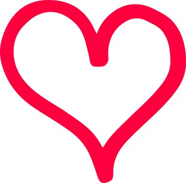 El çizimi Kalp ikonu aşk işareti tasarımı