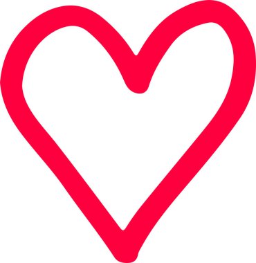 El çizimi Kalp ikonu aşk işareti tasarımı