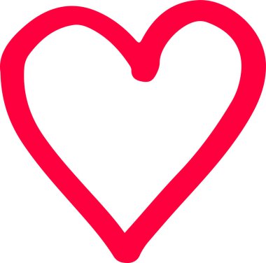 El çizimi Kalp ikonu aşk işareti tasarımı