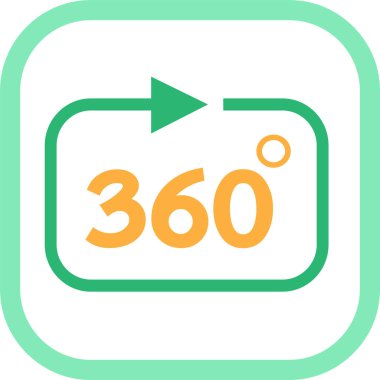 360 Derece simge sembolü tasarımı