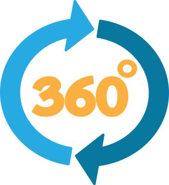 360 Derece simge sembolü tasarımı