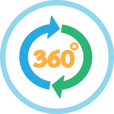360 Derece simge sembolü tasarımı
