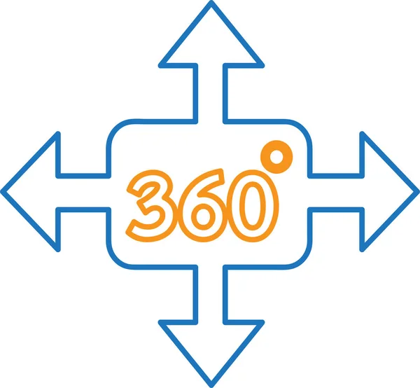 360 Degree Icon Sign Symbol Design — Stock Vector