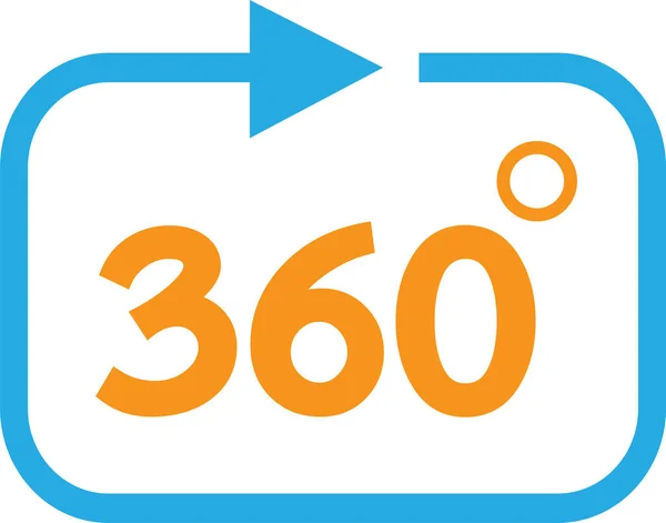 360 Grad Symbolzeichen Symboldesign — Stockvektor