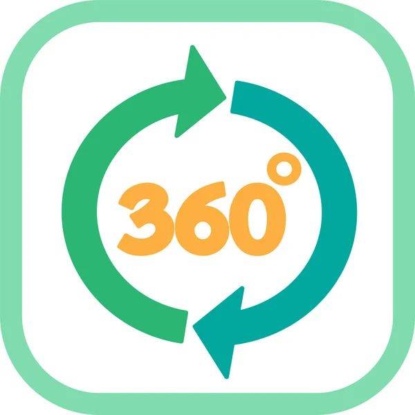 360 Grad Symbolzeichen Symboldesign — Stockvektor