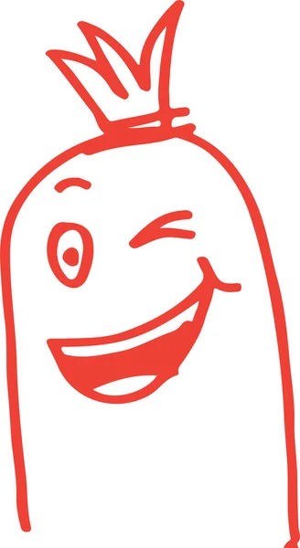 Cute Sausage Character Cartoon Emotion Design — Stockvector