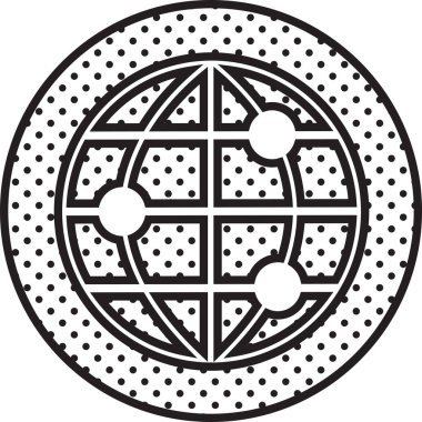 Küresel simge dünya işaret sembolü tasarımı