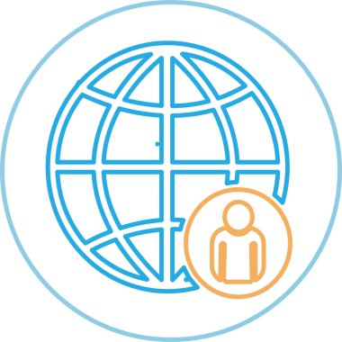 Küresel simge dünya işaret sembolü tasarımı