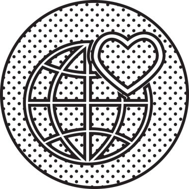 Küresel simge dünya işaret sembolü tasarımı