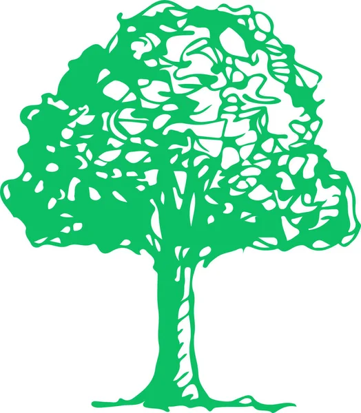 Ręcznie Rysowane Drzewo Ikona Znak Symbol Projekt — Wektor stockowy