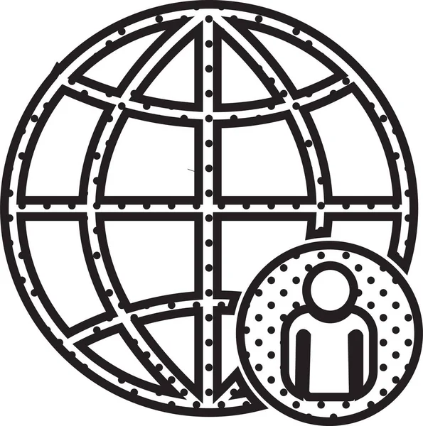 Globe Pictogram Symbool Ontwerp — Stockvector