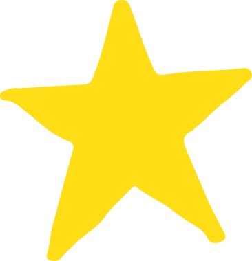 El Çizimi Yıldız simgesi sembol tasarımı