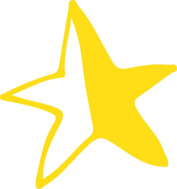 El Çizimi Yıldız simgesi sembol tasarımı