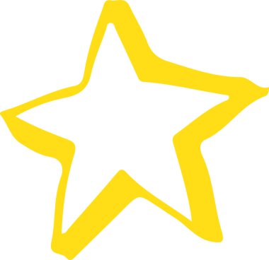 El Çizimi Yıldız simgesi sembol tasarımı