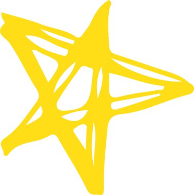 El Çizimi Yıldız simgesi sembol tasarımı