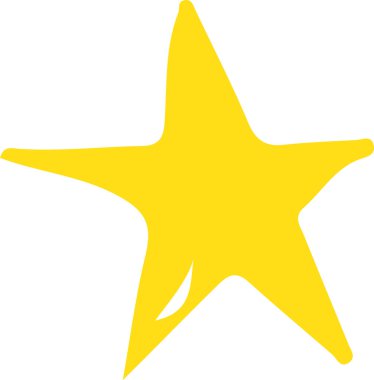 El Çizimi Yıldız simgesi sembol tasarımı