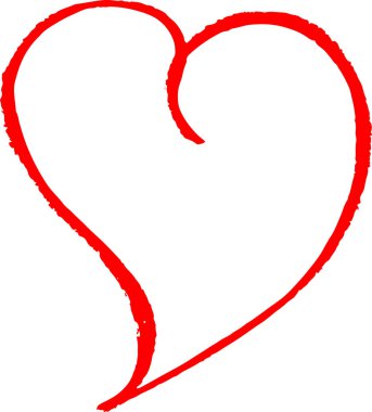 El Çizimi Kalp simgesi sembol tasarımı