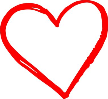 El Çizimi Kalp simgesi sembol tasarımı