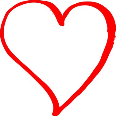 El Çizimi Kalp simgesi sembol tasarımı