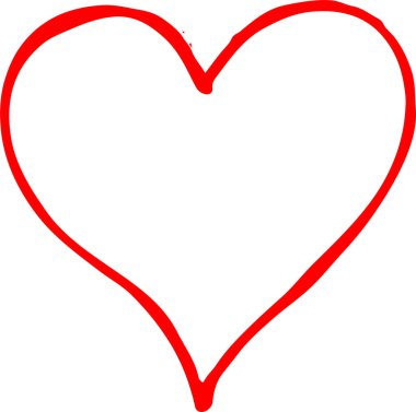 El Çizimi Kalp simgesi sembol tasarımı