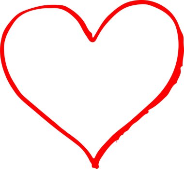 El Çizimi Kalp simgesi sembol tasarımı