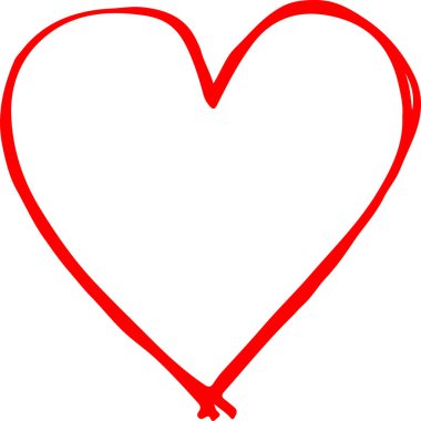 El Çizimi Kalp simgesi sembol tasarımı