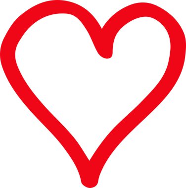 El Çizimi Kalp simgesi sembol tasarımı