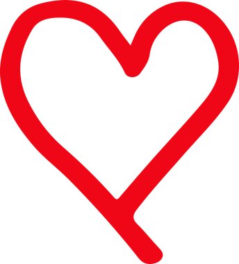 El Çizimi Kalp simgesi sembol tasarımı