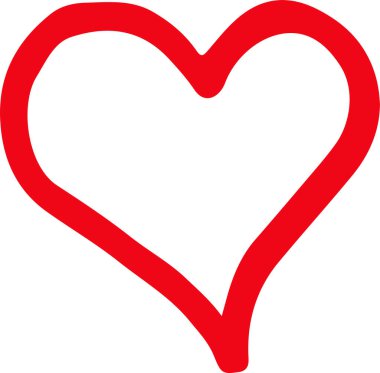 El Çizimi Kalp simgesi sembol tasarımı