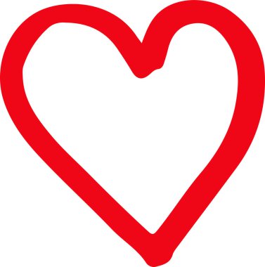 El Çizimi Kalp simgesi sembol tasarımı