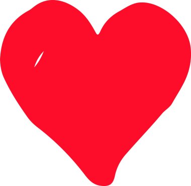 El Çizimi Kalp simgesi sembol tasarımı