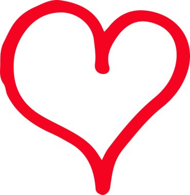 El Çizimi Kalp simgesi sembol tasarımı