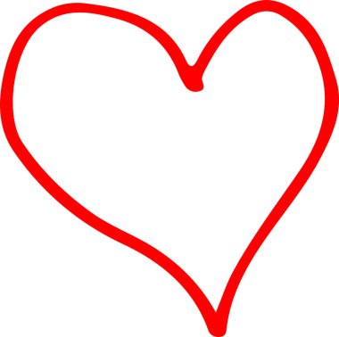 El Çizimi Kalp simgesi sembol tasarımı