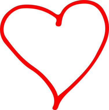 El Çizimi Kalp simgesi sembol tasarımı