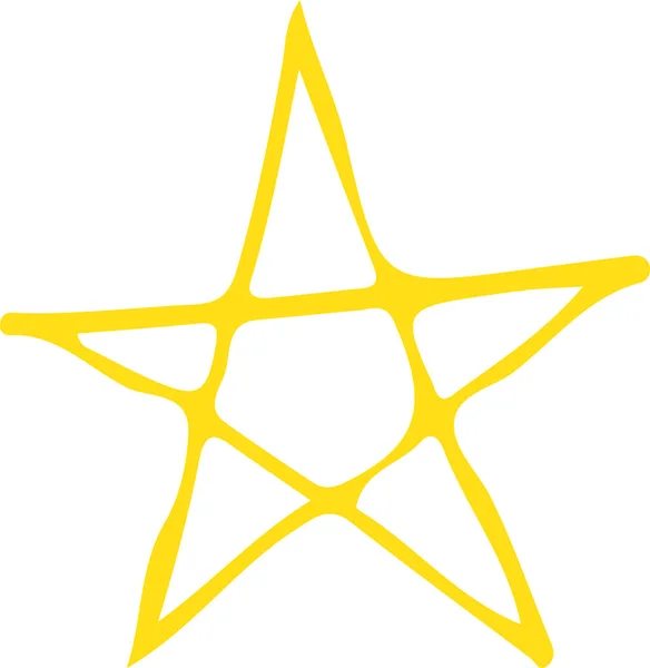 Étoile Dessinée Main Icône Signe Symbole Design — Image vectorielle