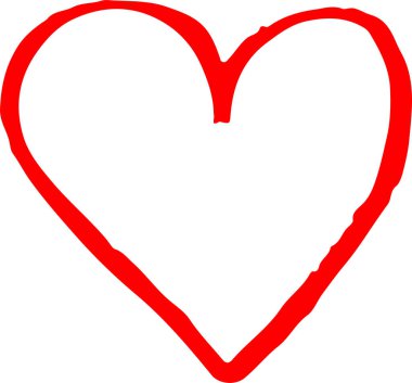 Kalp el çizimi simge tasarımı