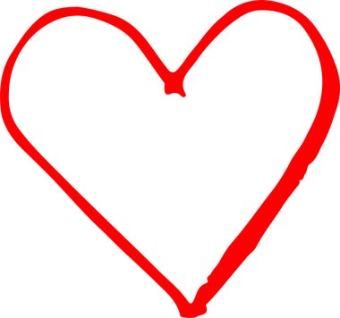 Kalp el çizimi simge tasarımı