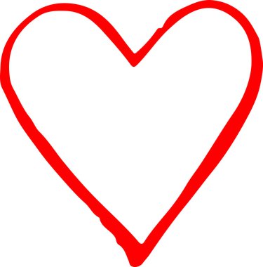 Kalp el çizimi simge tasarımı