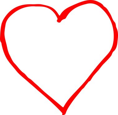 Kalp el çizimi simge tasarımı