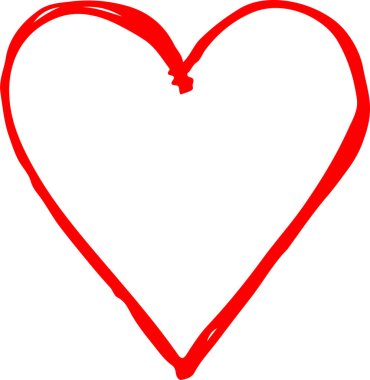 Kalp el çizimi simge tasarımı