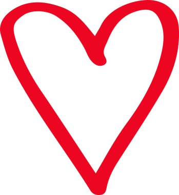 Kalp el çizimi simge tasarımı