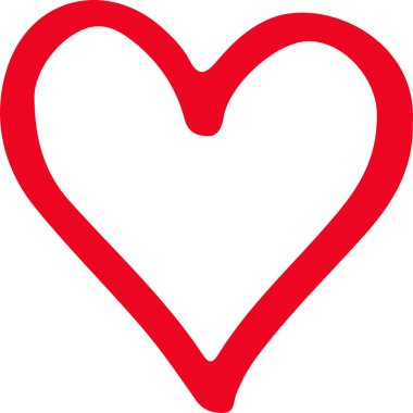 Kalp el çizimi simge tasarımı