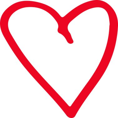 Kalp el çizimi simge tasarımı