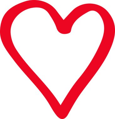 Kalp el çizimi simge tasarımı